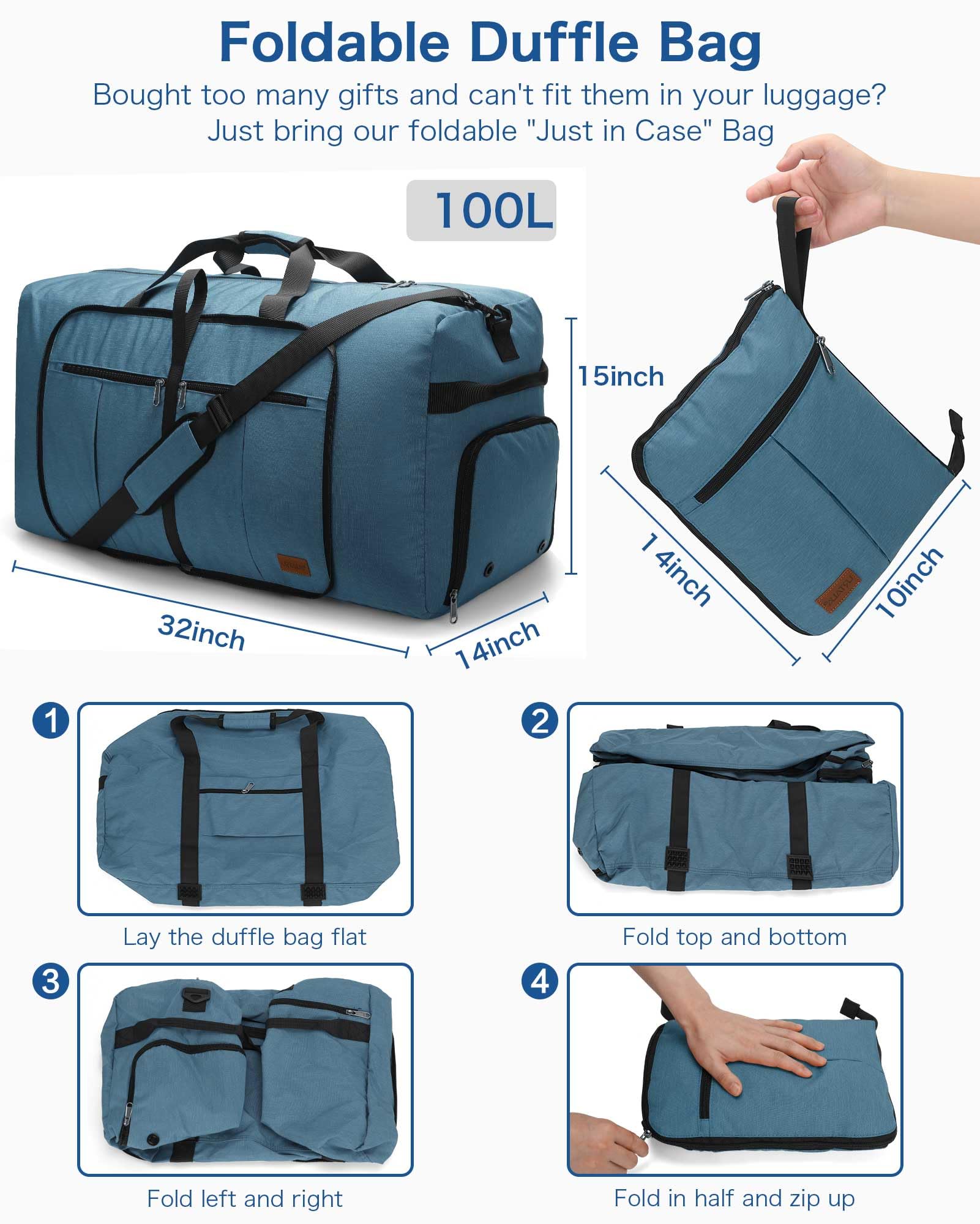 canway 115l travel duffel bag 120L Foldable Waterproof Travel Duffel Bag with Shoe Compartment – Handbags Specialist Headquarter