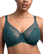 HSIA Minimizer Bras for Women Large Bust Full Coverage Lace Plus Size Bra - Mermaid Scales