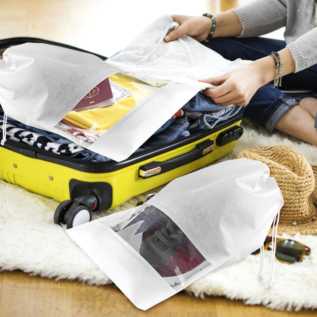Clear View Travel Shoe Bags - 12 Pack -  by Handbags Specialist Headquarter | Available at Handbags Specialist Headquarter
