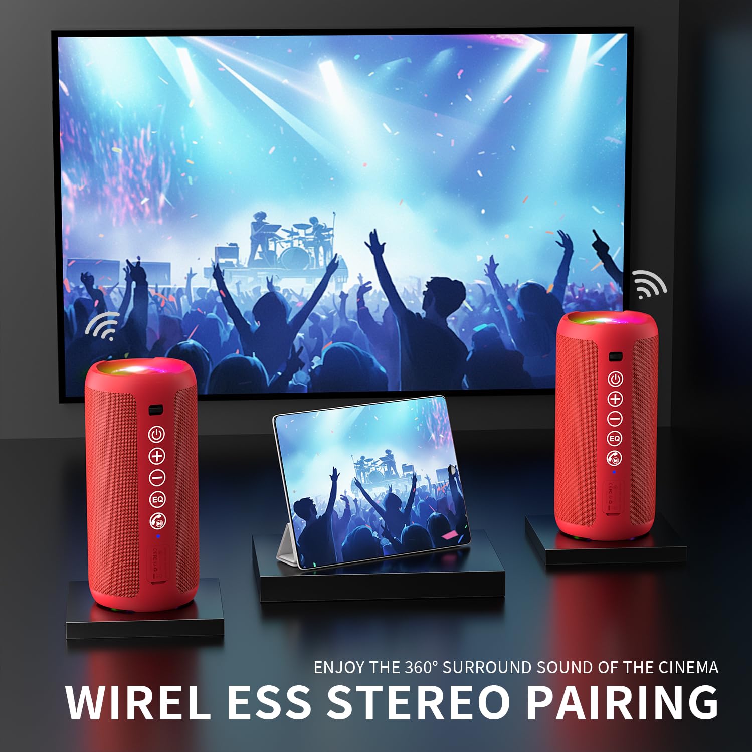 Ortizan AquaBass: IPX7 Bluetooth Speaker & Gift Pick - Decor by Handbags Specialist Headquarter | Available at Handbags Specialist Headquarter