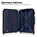 Coolife 3-Piece Hardshell Luggage Set - Navy