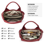 BOSTANTEN Leather Satchel Crossbody Handbag for Women