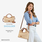 BOSTANTEN Leather Satchel Crossbody Handbag for Women