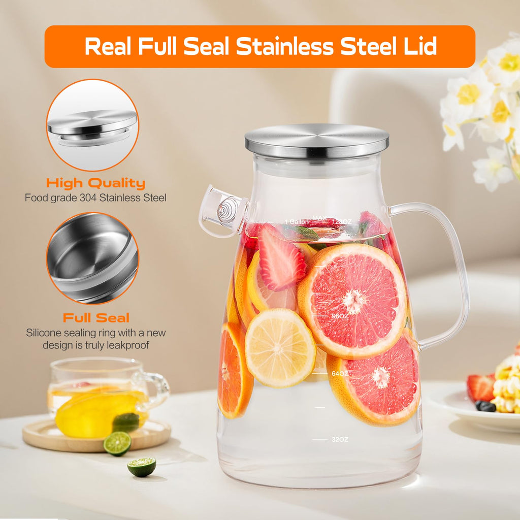 Aofmee Stainless Precision Pitcher - 68oz Borosilicate - Decor by Handbags Specialist Headquarter | Available at Handbags Specialist Headquarter