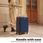 Coolife 3-Piece Hardshell Luggage Set - Navy