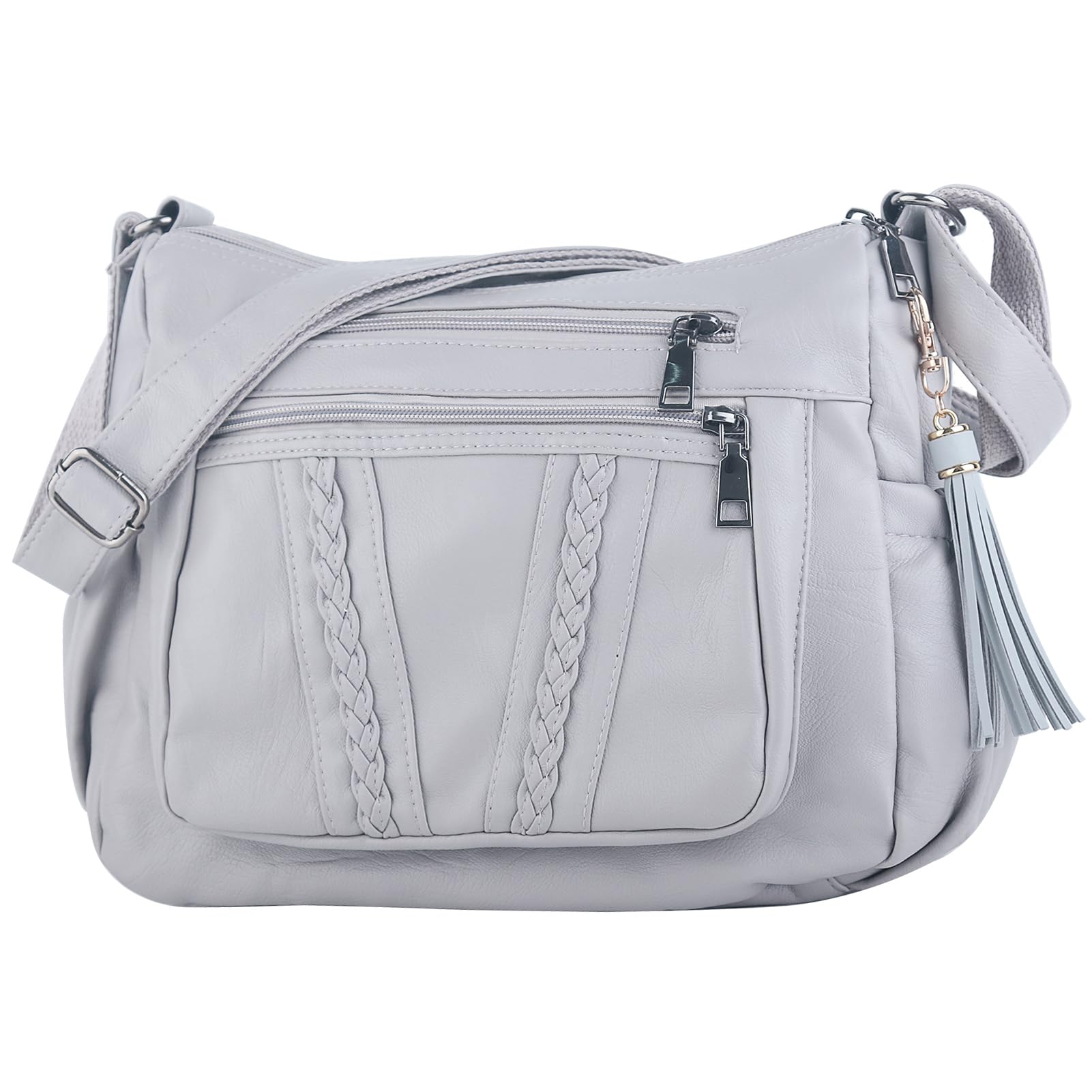 ELDA Chic Crossbody: Soft PU Leather Multi-Pocket Bag - Handbags by Handbags Specialist Headquarter | Available at Handbags Specialist Headquarter