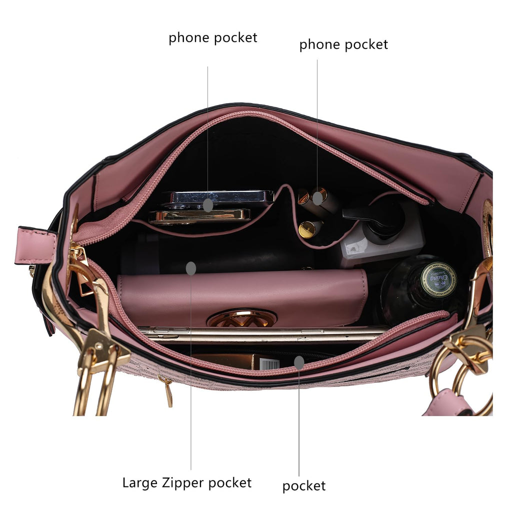 Orange Hobo Shoulder Bag & Wallet Set