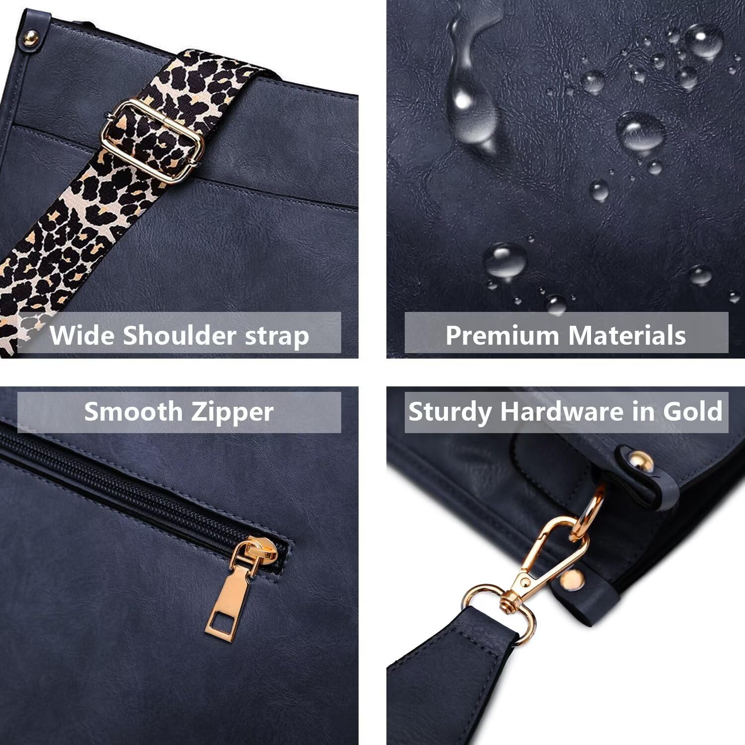 AUYOCO Chic Vegan Leather Crossbody Bag with Strap -  by Handbags Specialist Headquarter | Available at Handbags Specialist Headquarter