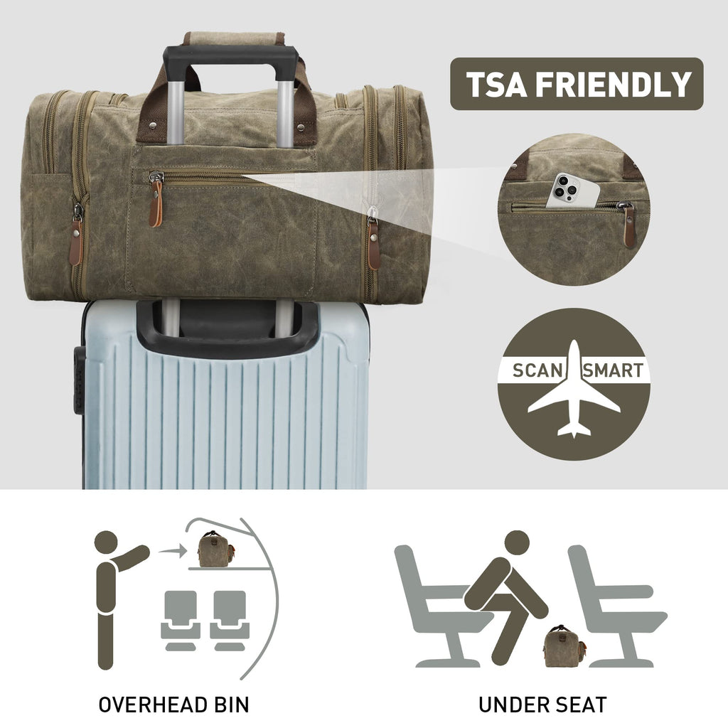 Wildroad 50L Waxed Canvas Waterproof Duffle Bag