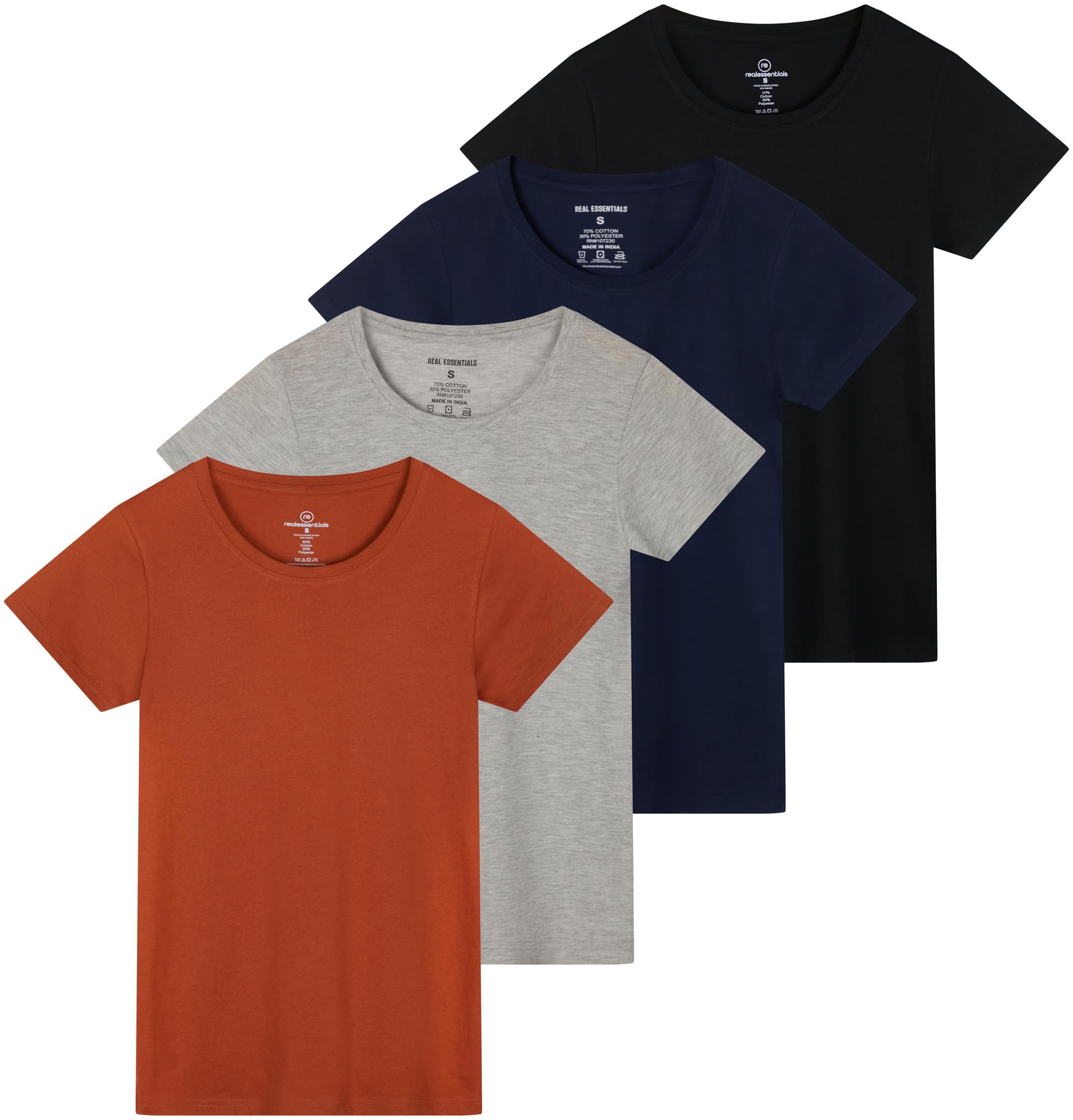 Essentials Women's Classic Crew Tee 4-Pack - Women's T Shirt by Handbags Specialist Headquarter | Available at Handbags Specialist Headquarter