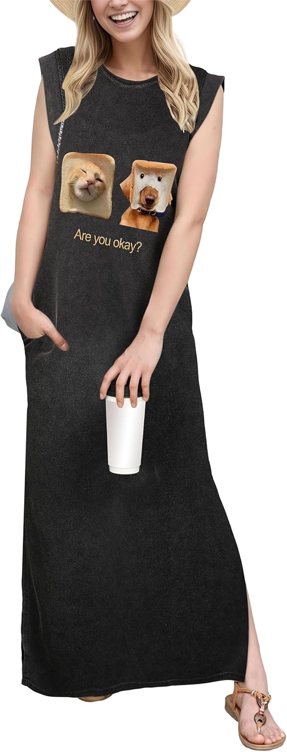 Women's Casual Maxi Dress with Pockets