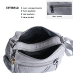 ELDA Chic Crossbody: Soft PU Leather Multi-Pocket Bag - Handbags by Handbags Specialist Headquarter | Available at Handbags Specialist Headquarter