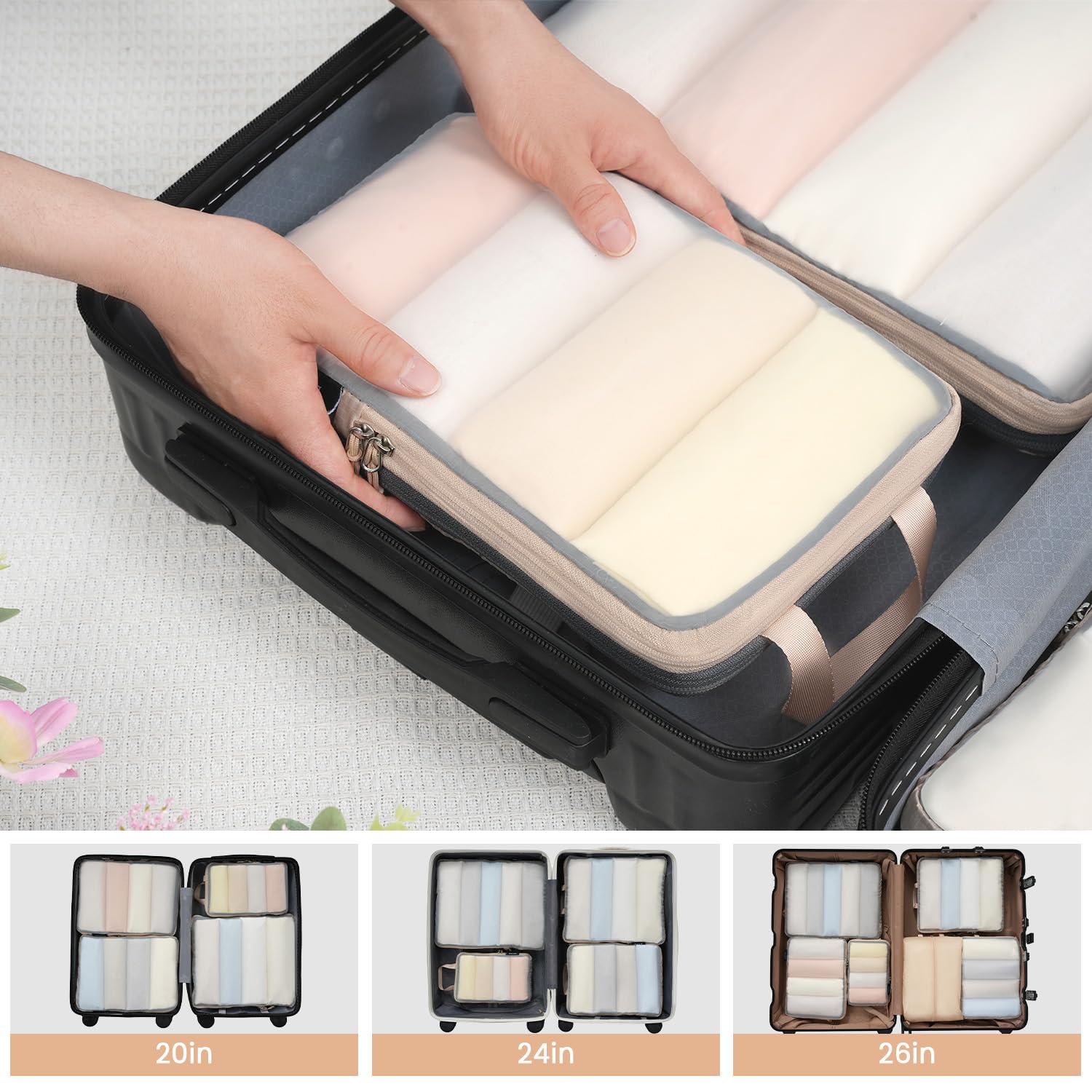 BAGAIL Travel Compression Cubes Set for Packing Ease -  by Handbags Specialist Headquarter | Available at Handbags Specialist Headquarter