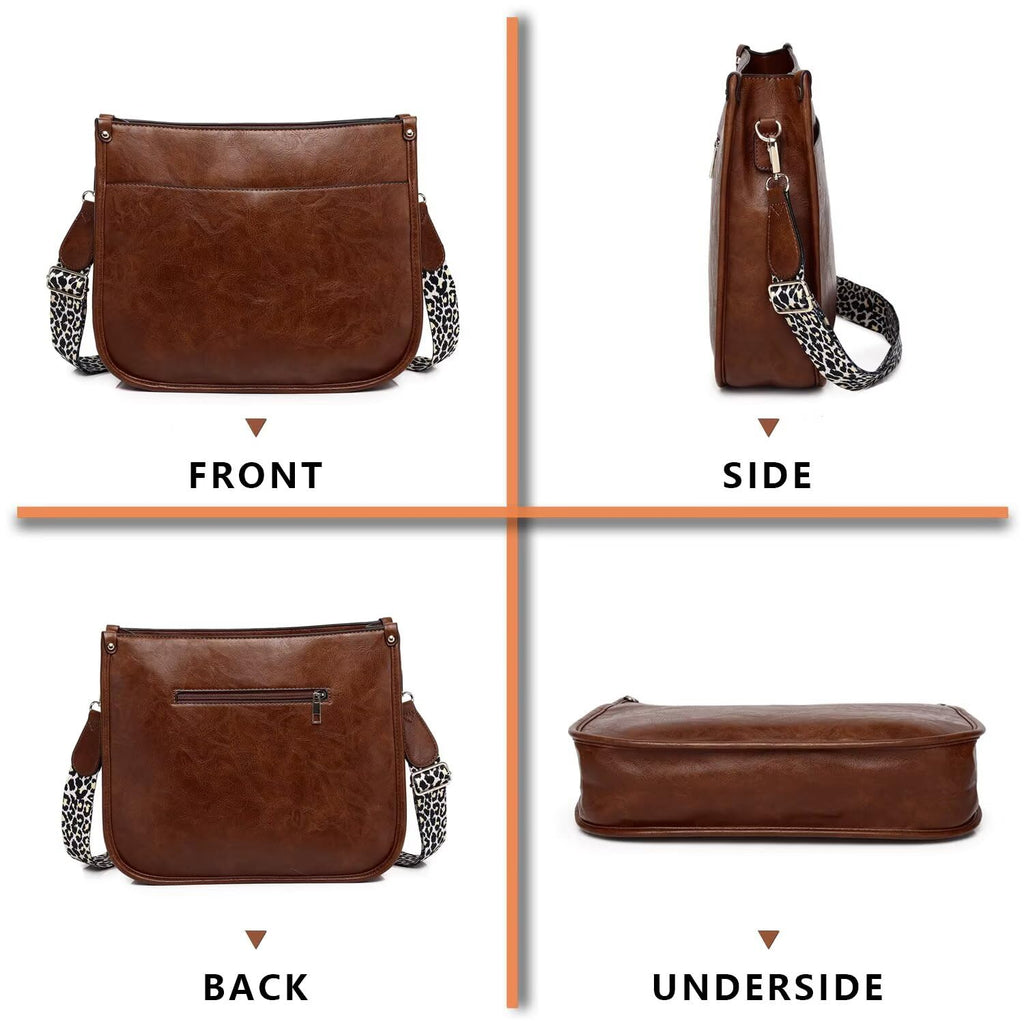 AUYOCO Chic Vegan Leather Crossbody Bag with Strap -  by Handbags Specialist Headquarter | Available at Handbags Specialist Headquarter