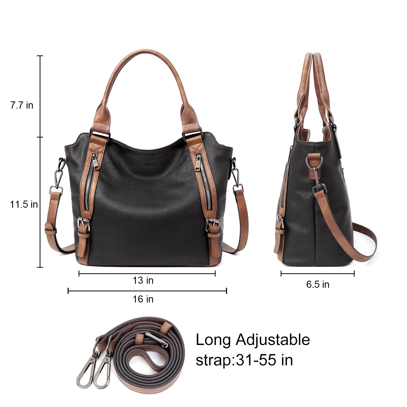 CLUCI Eco Luxe Vegan Leather Tote Bag - Bucket Bag by Handbags Specialist Headquarter | Available at Handbags Specialist Headquarter