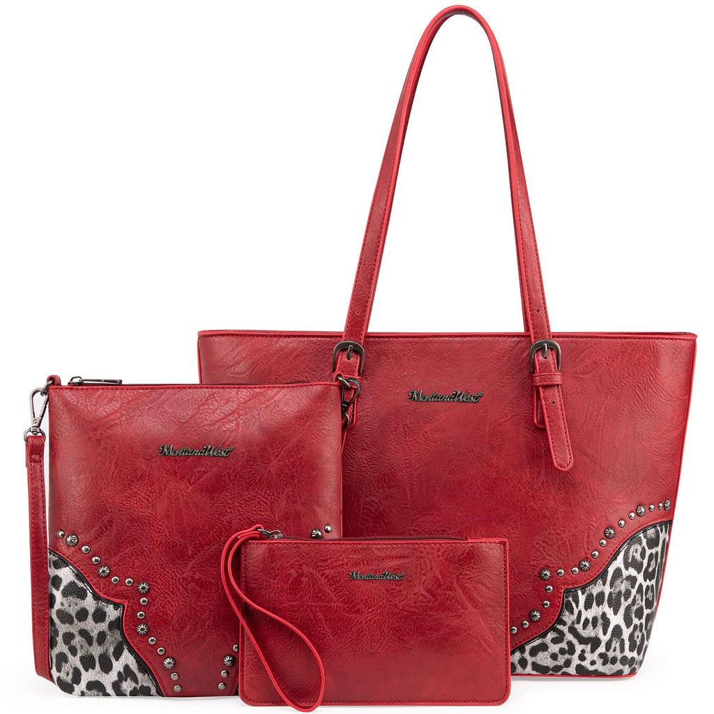Leopard Luxe: Montana West 3pc Tote & Satchel Set