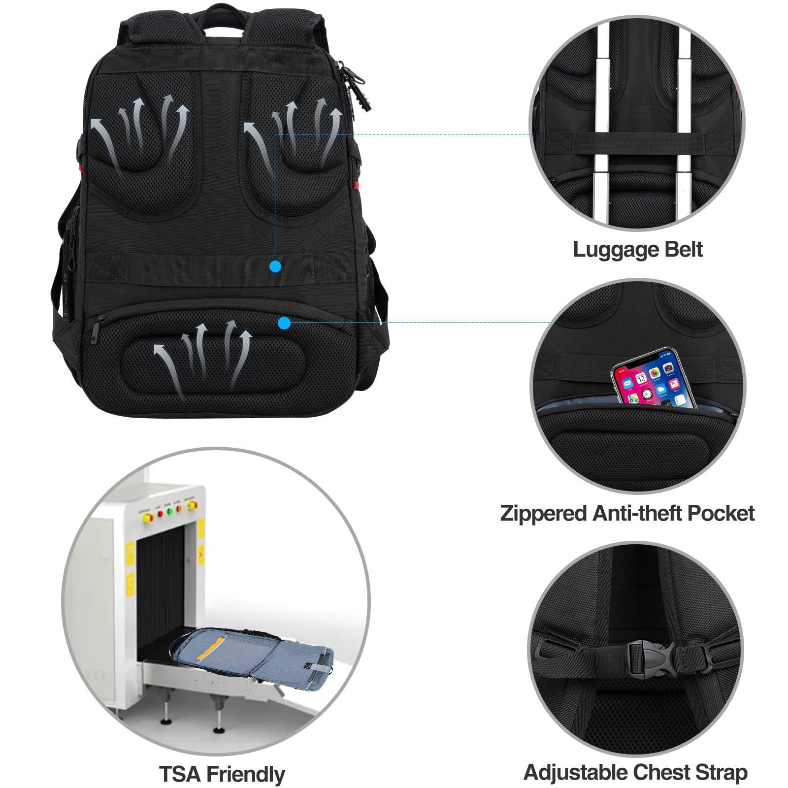 KROSER XL Shield Backpack - RFID & Water-Repellent - Backpack Bags by Handbags Specialist Headquarter | Available at Handbags Specialist Headquarter