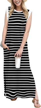 Women's Casual Maxi Dress with Pockets