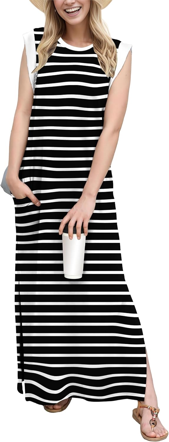 Women's Casual Maxi Dress with Pockets