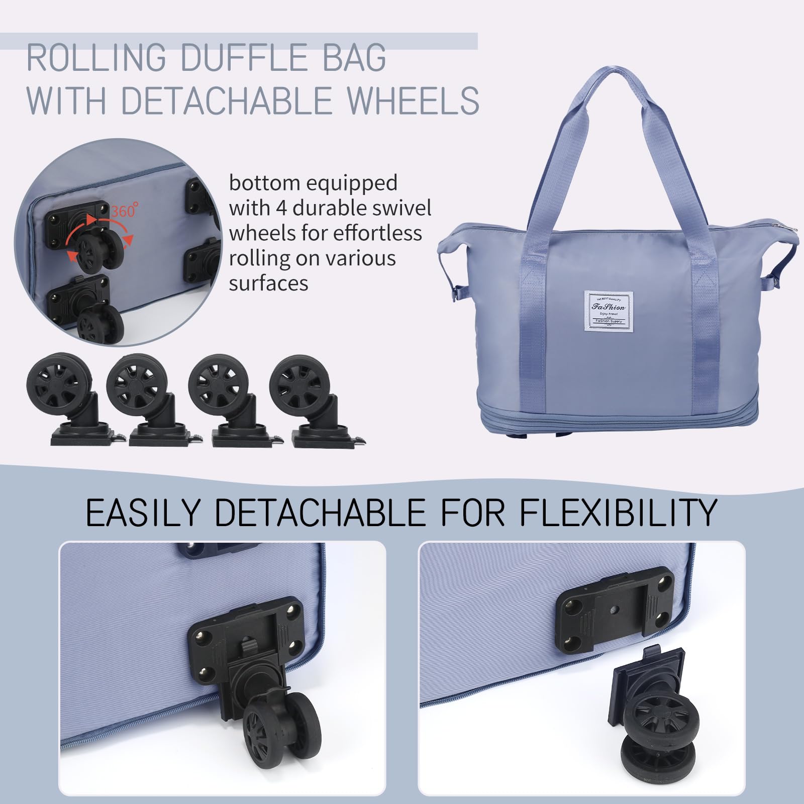 VoyagePro Expandable Wheeled Duffle Bag -  by Handbags Specialist Headquarter | Available at Handbags Specialist Headquarter