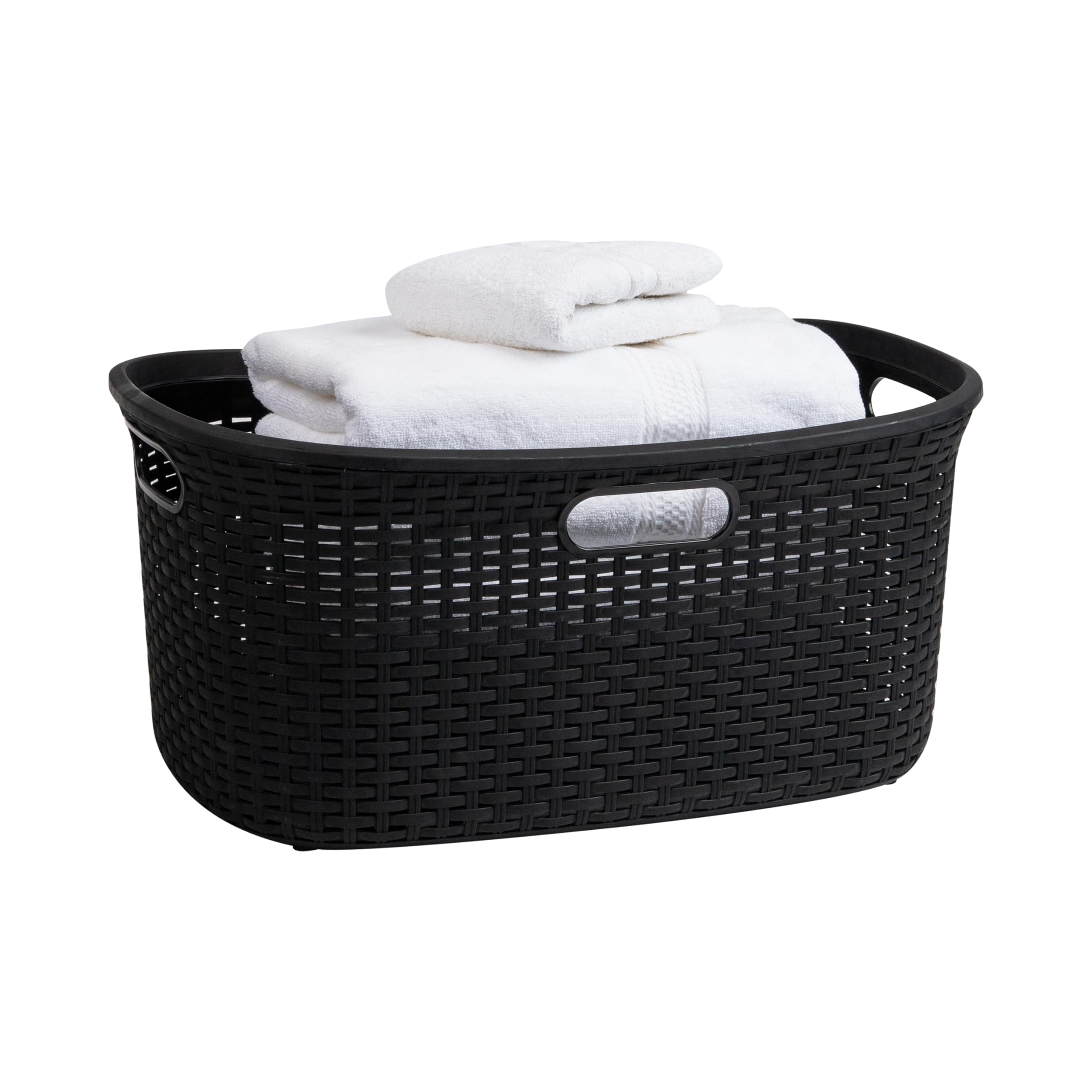 Ivory Wicker Mind Reader 40L Laundry Basket - Laundry Baskets by Handbags Specialist Headquarter | Available at Handbags Specialist Headquarter