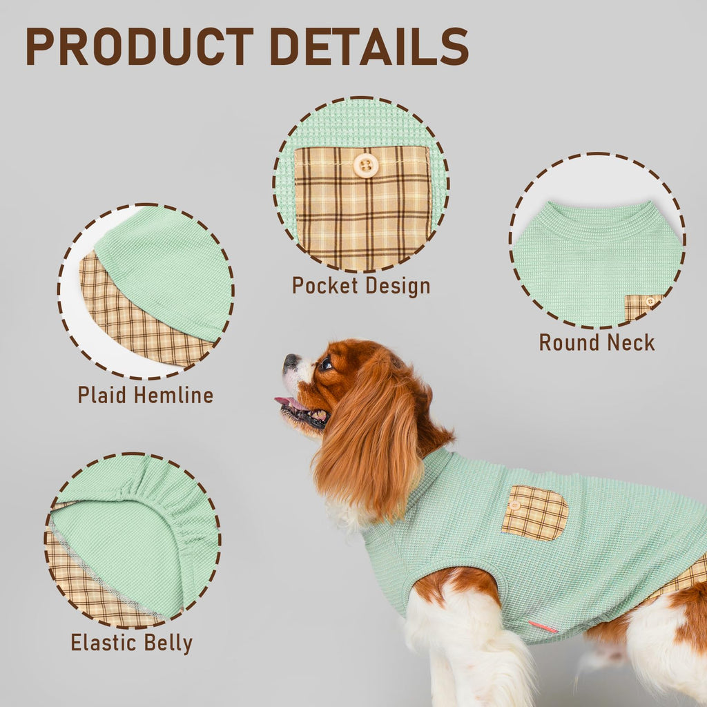 PlaidPup Waffle Vest: Soft, Stretchy, & Cute! - Pet Supplies by Handbags Specialist Headquarter | Available at Handbags Specialist Headquarter
