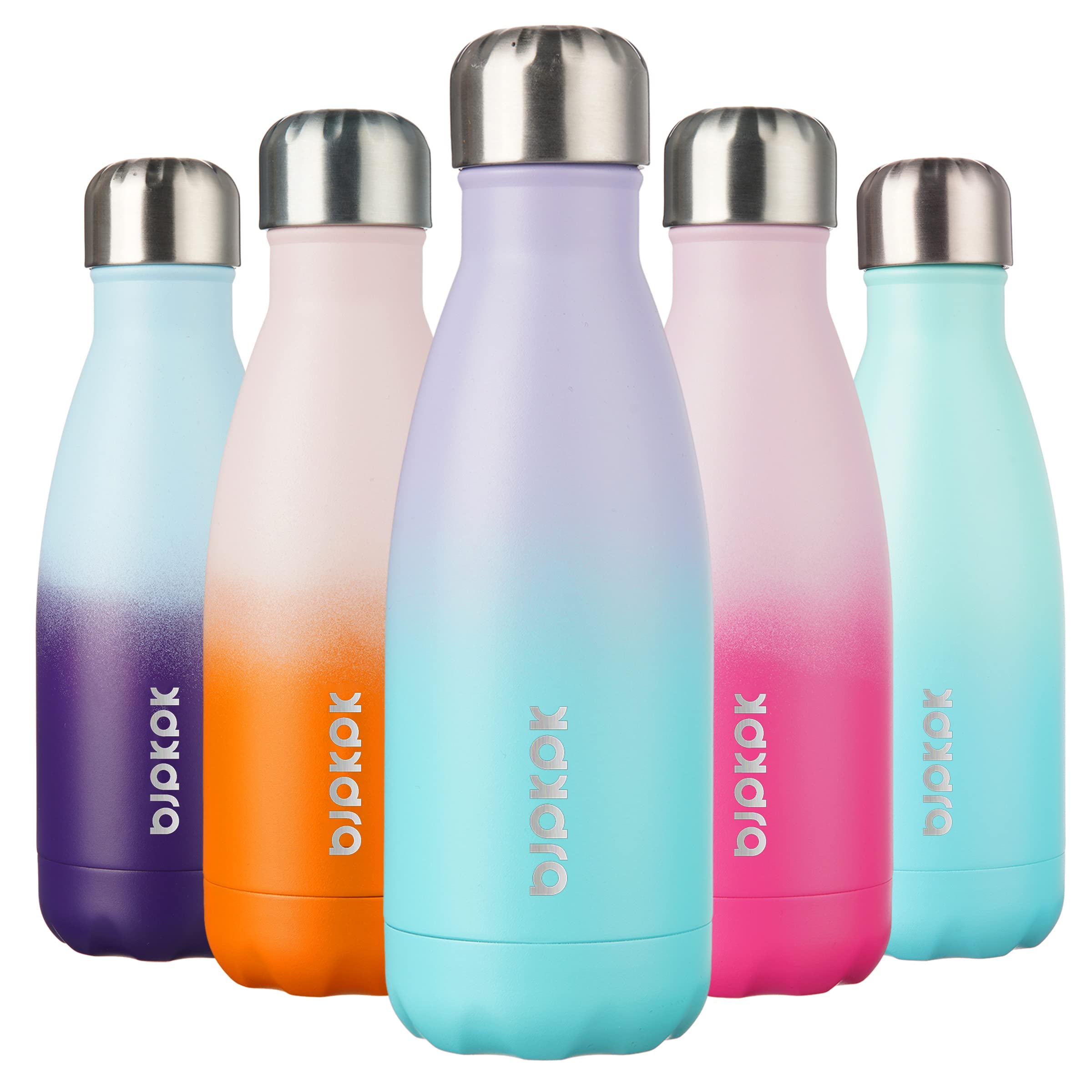 BJPKPK 17oz Insulated Stainless Steel Water Bottles,Sports Water Bottles Keep Cold for 24 Hours and Hot for 12 Hours,BPA Free for Travel,Pink