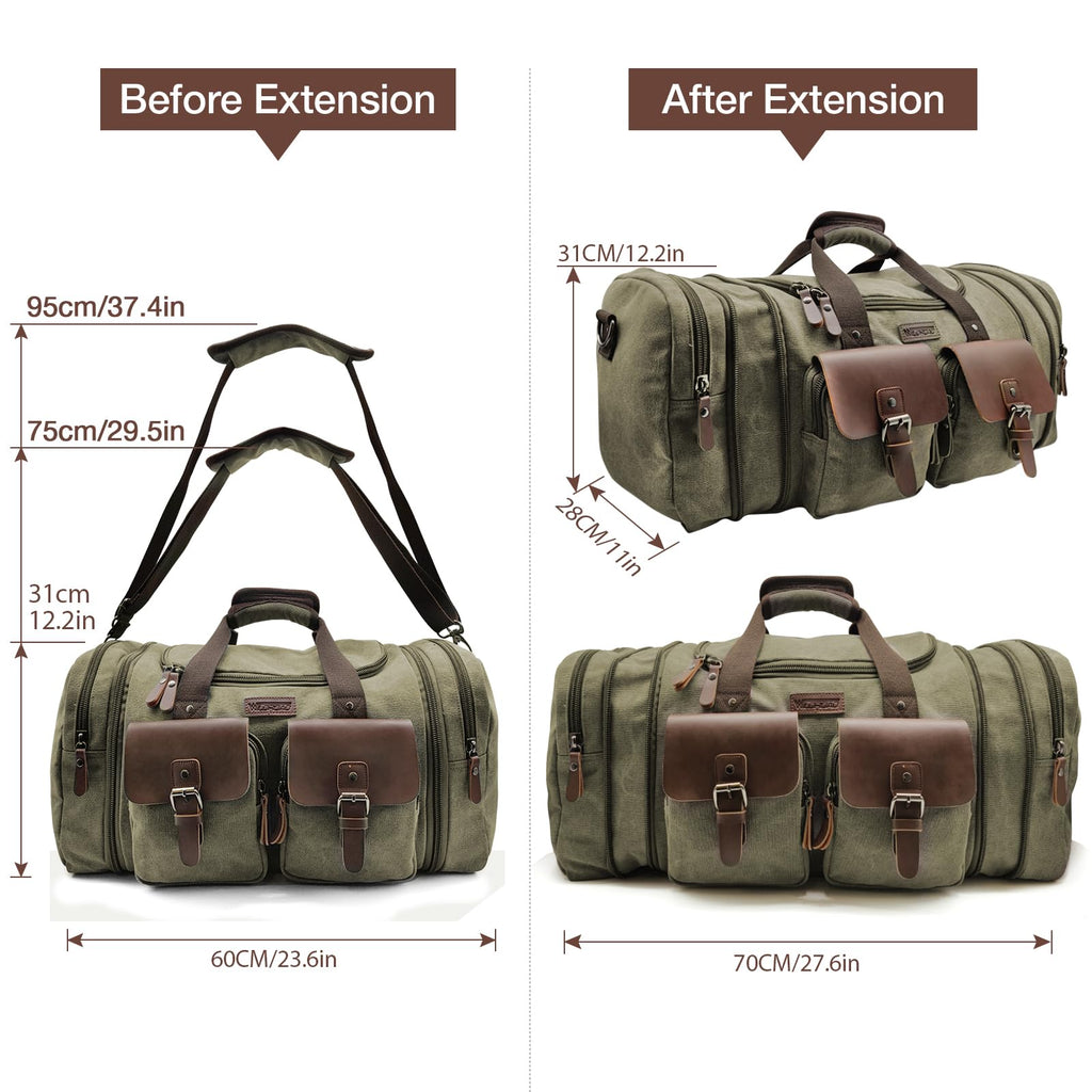 Wildroad 50L Waxed Canvas Waterproof Duffle Bag