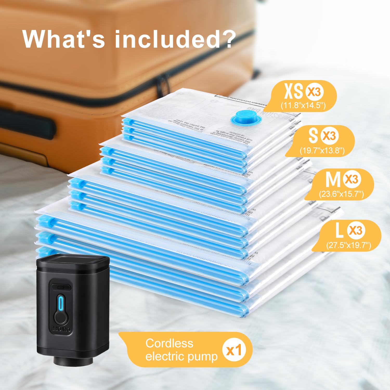 Vacuum Space Saver Bags - 6 Pack Travel Combo -  by Handbags Specialist Headquarter | Available at Handbags Specialist Headquarter