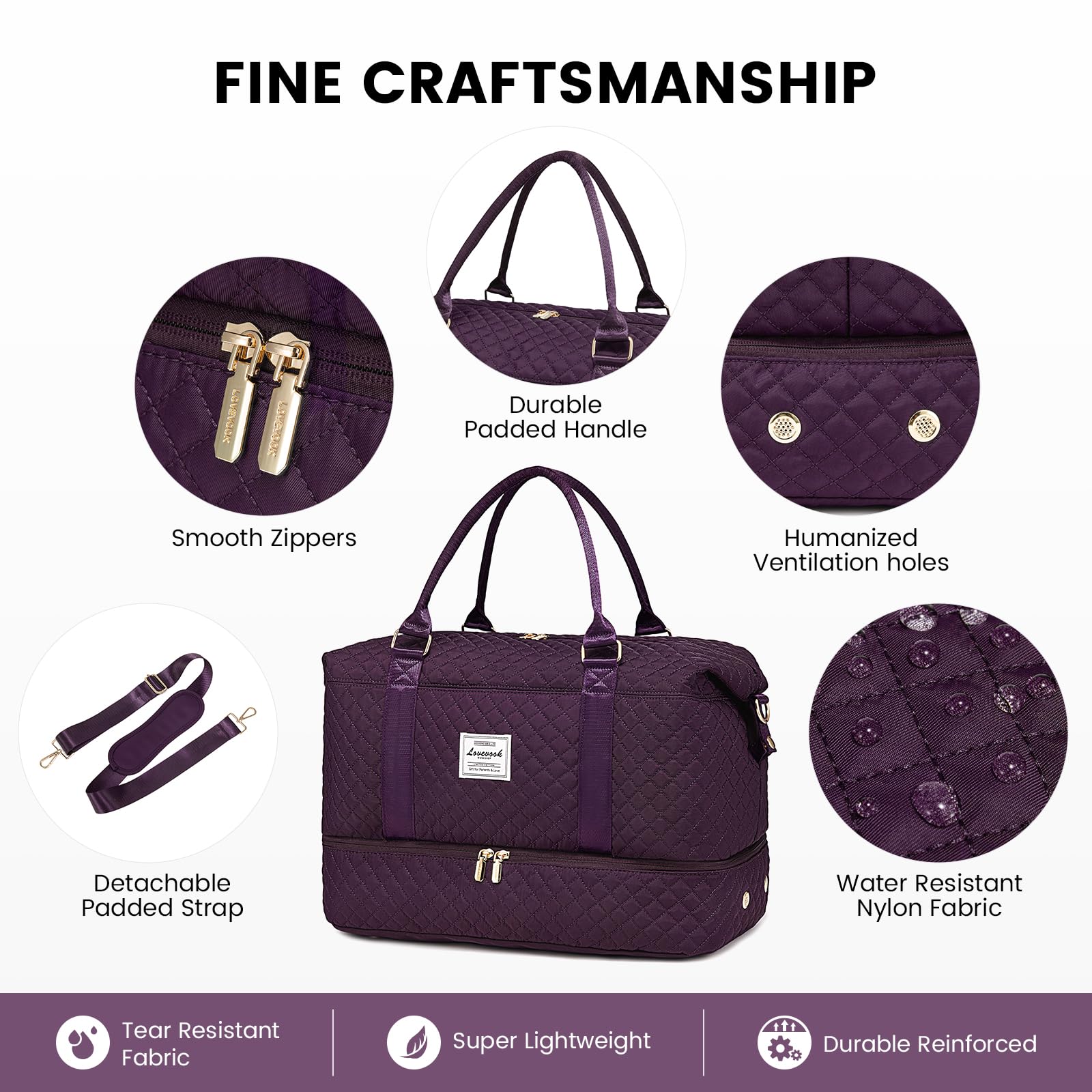 LOVEVOOK All-in-One Duffle: Travel & Gym Ready - Luggage Travel Bags by Handbags Specialist Headquarter | Available at Handbags Specialist Headquarter