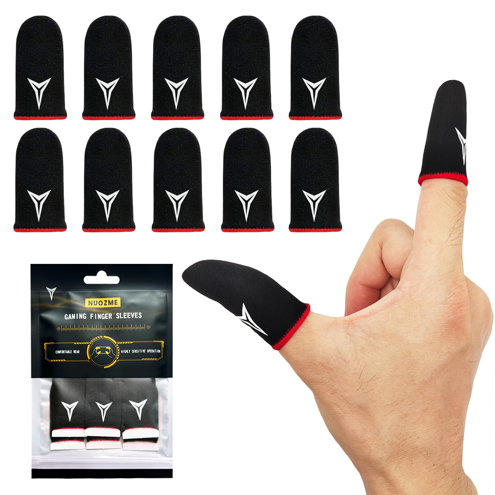 Nuozme Pro Touch Finger Sleeves - 6 Pack Gaming Gear -  by Handbags Specialist Headquarter | Available at Handbags Specialist Headquarter