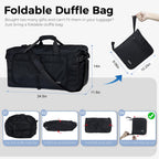 Foldable 65L Duffle Bag with Shoe Compartment