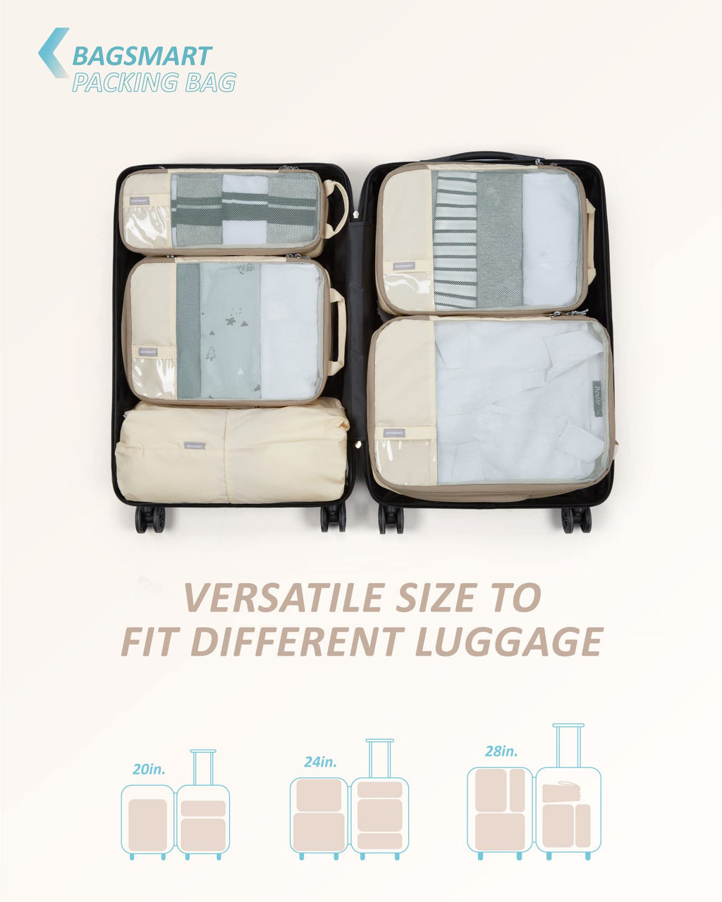 PackPro 6 Set Compression Cubes for Travel - Luggage Travel Bags by Handbags Specialist Headquarter | Available at Handbags Specialist Headquarter