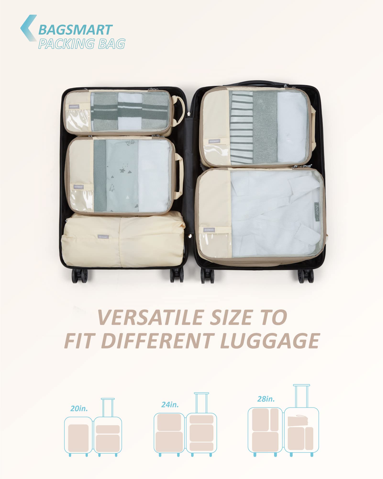 PackPro 6 Set Compression Cubes for Travel - Luggage Travel Bags by Handbags Specialist Headquarter | Available at Handbags Specialist Headquarter