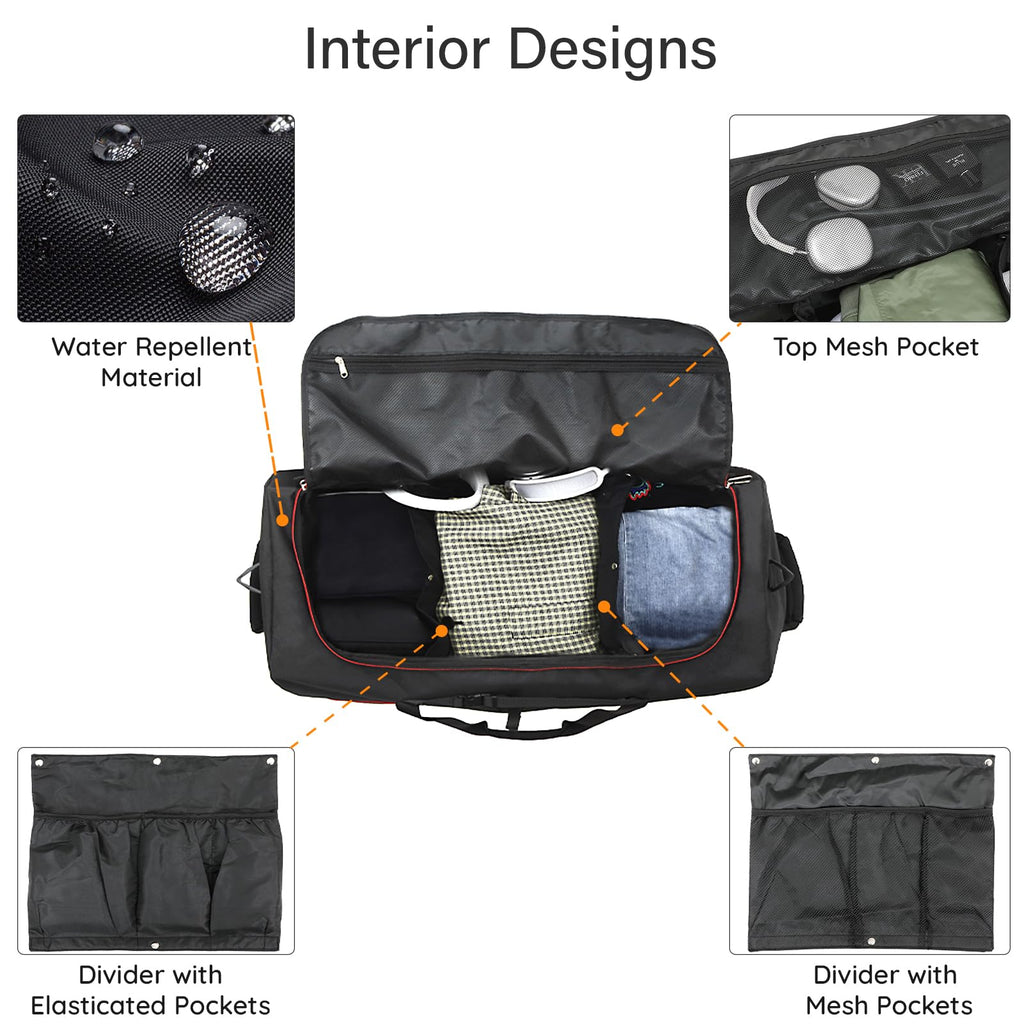 AquaRoll 29 Quilted Wheeled Duffle Backpack -  by Handbags Specialist Headquarter | Available at Handbags Specialist Headquarter