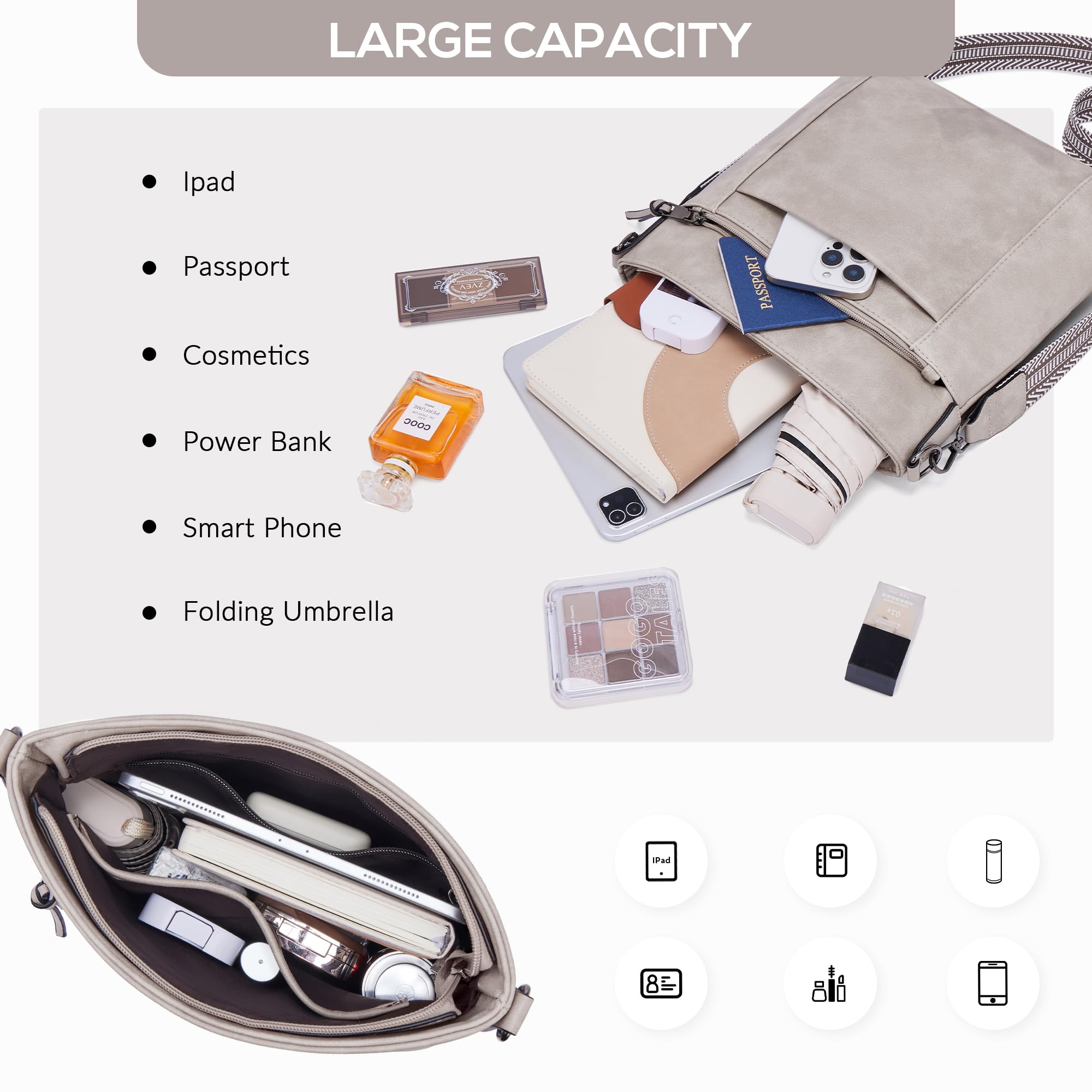 Chic Leather Crossbody with Card Slots for Women -  by Handbags Specialist Headquarter | Available at Handbags Specialist Headquarter