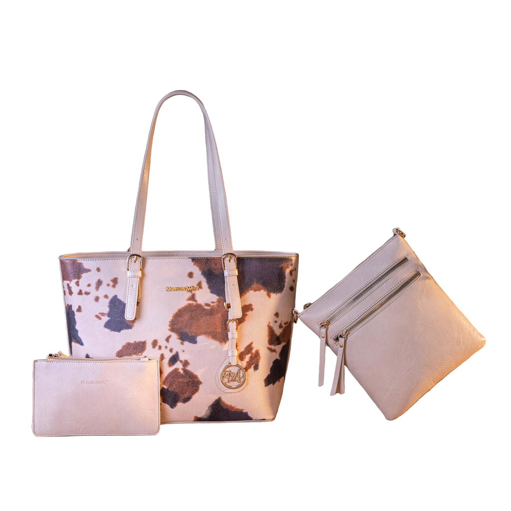 Leopard Luxe: Montana West 3pc Tote & Satchel Set