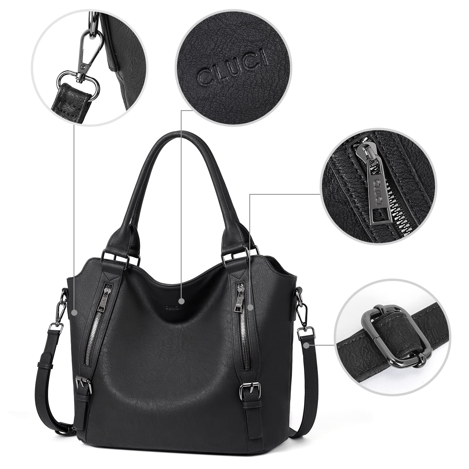 CLUCI Eco Luxe Vegan Leather Tote Bag - Bucket Bag by Handbags Specialist Headquarter | Available at Handbags Specialist Headquarter