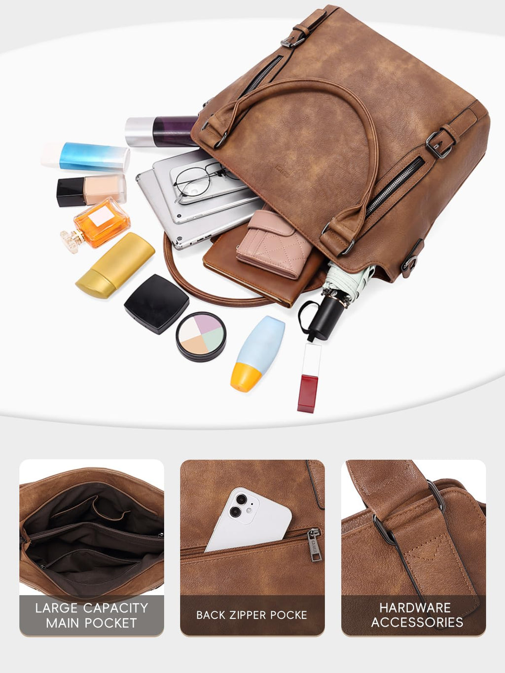 CLUCI Eco Luxe Vegan Leather Tote Bag - Bucket Bag by Handbags Specialist Headquarter | Available at Handbags Specialist Headquarter