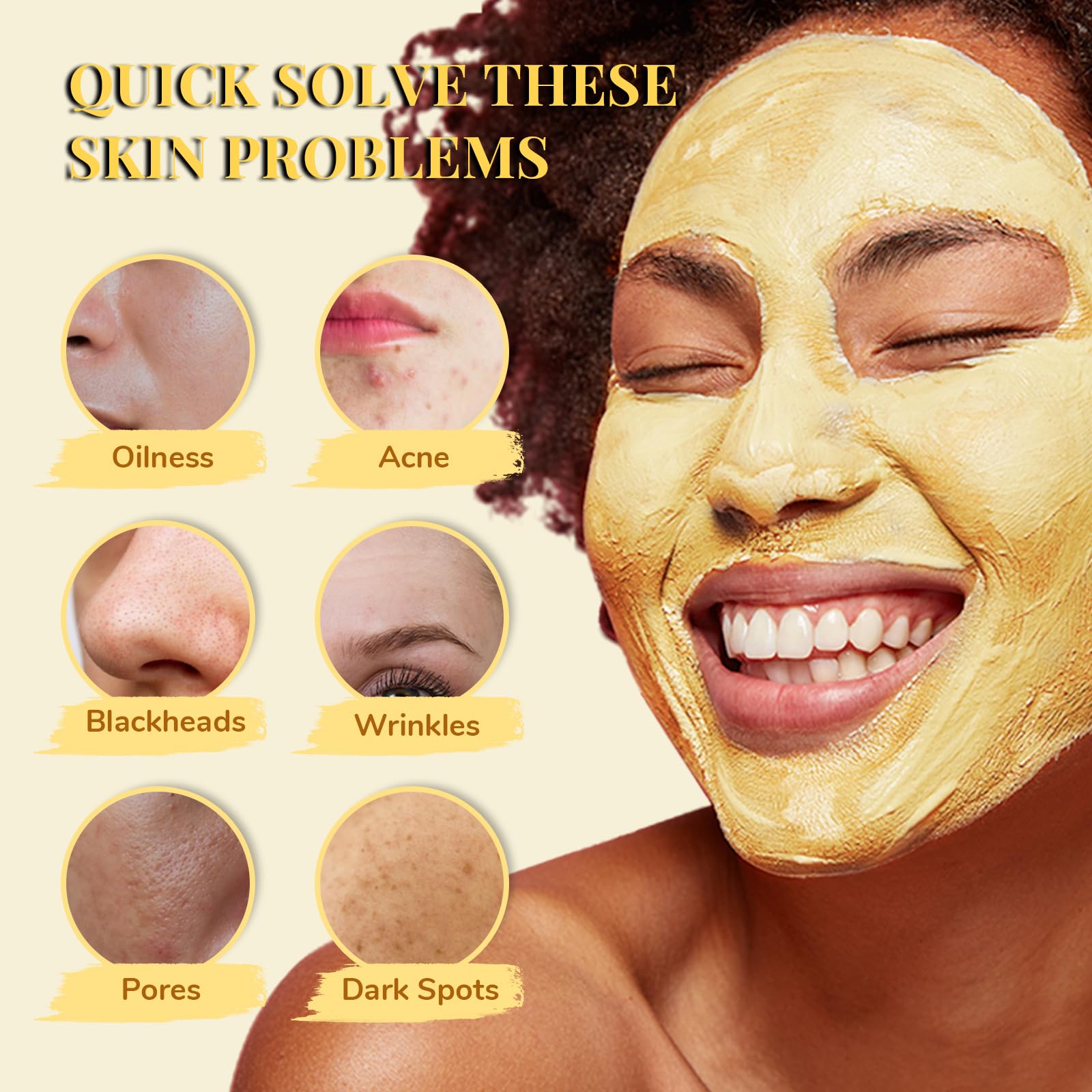 RadiantGlow Trio: Turmeric, Green Tea & Mud Mask Set -  by Handbags Specialist Headquarter | Available at Handbags Specialist Headquarter