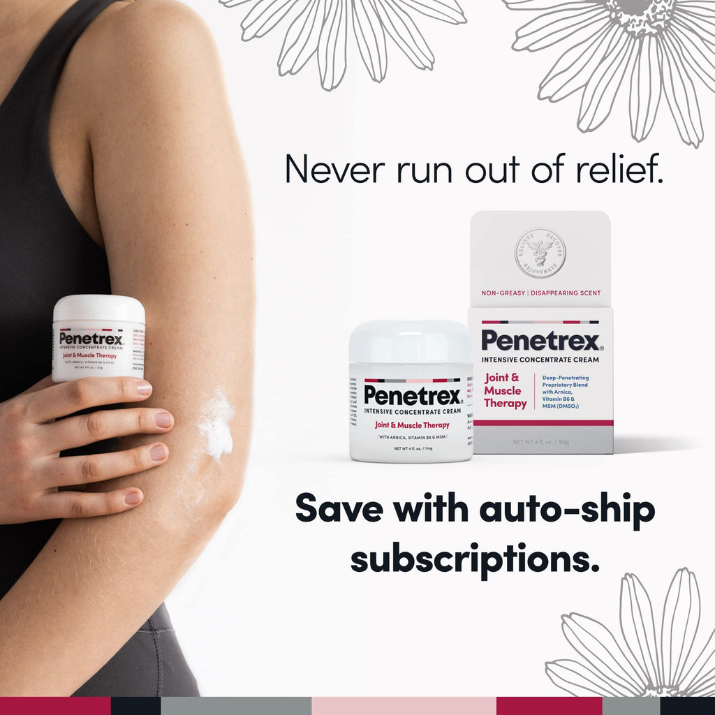 Penetrex Cream Duo Pack with 2oz and 4oz jars held near arm, health care relief cream. - Penetrex Cream Duo Pack - 2oz & 4oz Jars - 4 Ounce (Pack of 1) - Handbags Specialist Headquarter