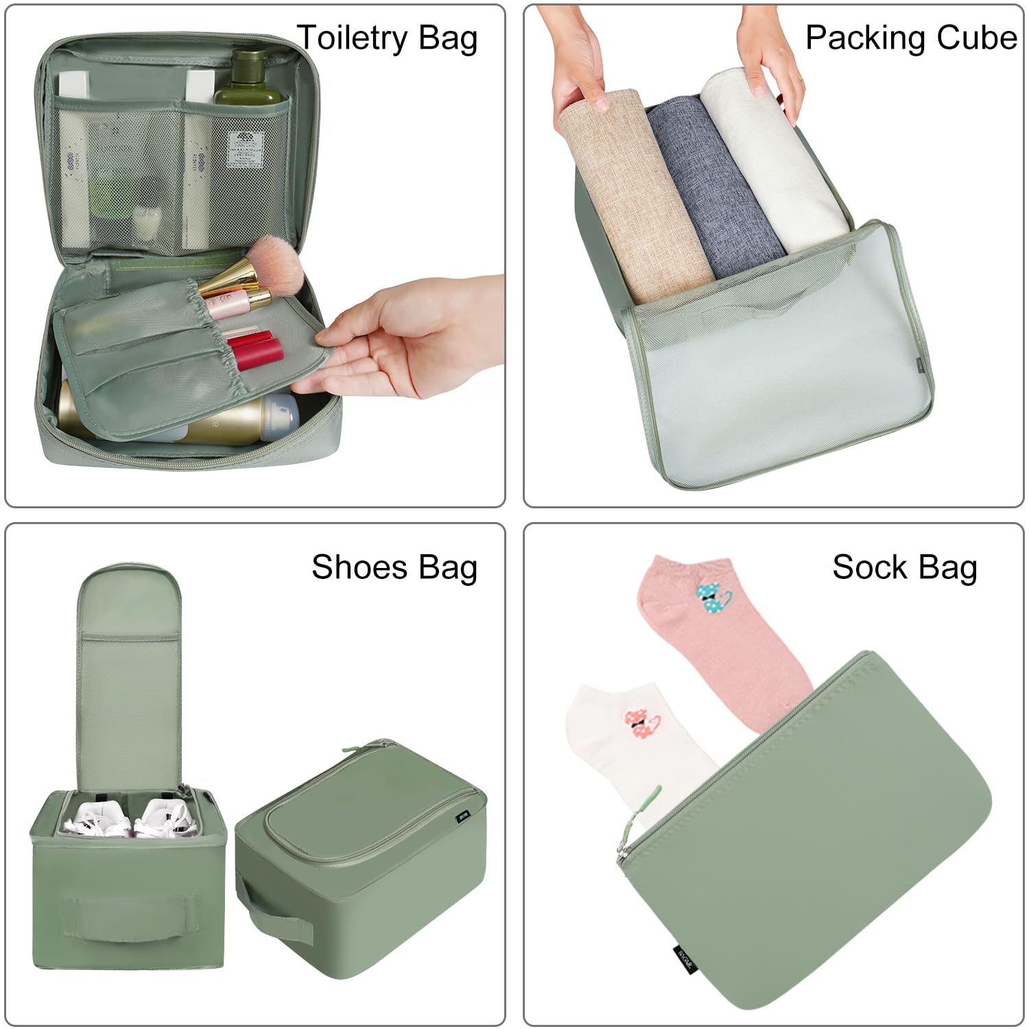 TravelMate 8-Piece Packing Cubes - Luggage Travel Bags by Handbags Specialist Headquarter | Available at Handbags Specialist Headquarter