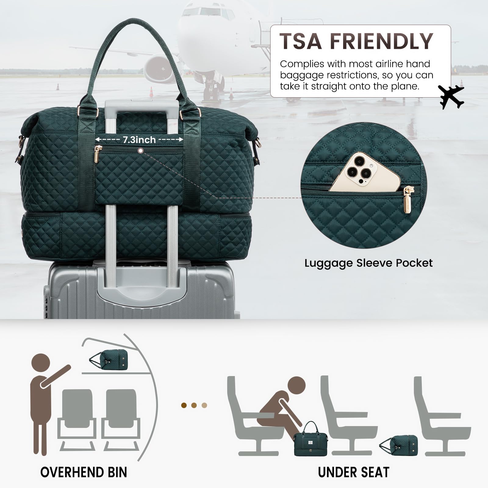 LOVEVOOK All-in-One Duffle: Travel & Gym Ready - Luggage Travel Bags by Handbags Specialist Headquarter | Available at Handbags Specialist Headquarter