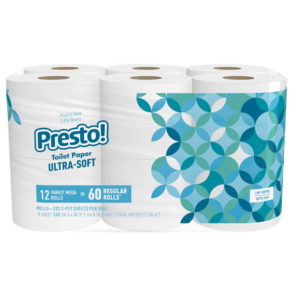 Presto! Ultra-Soft 2-Ply Family Mega Rolls Pack -  by Handbags Specialist Headquarter | Available at Handbags Specialist Headquarter
