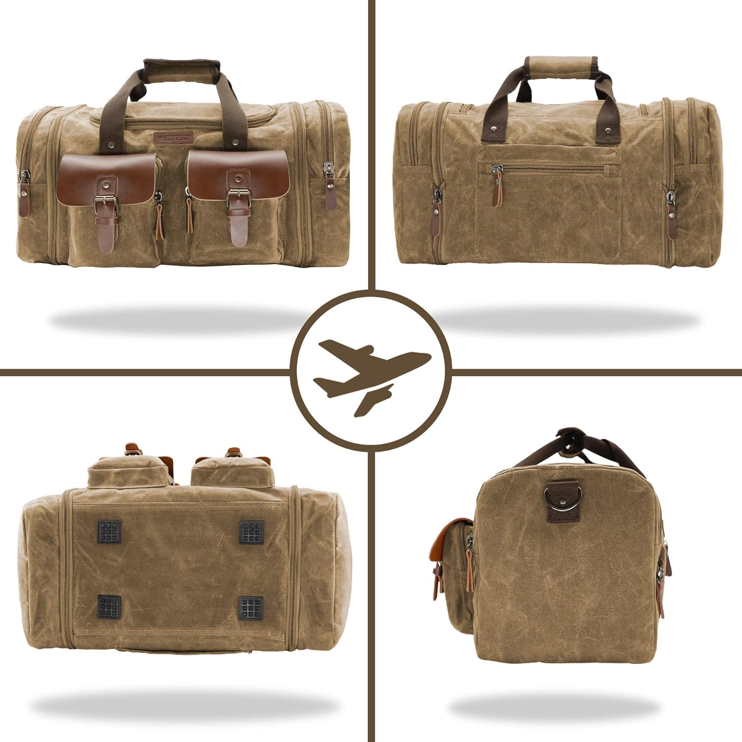 Wildroad 50L Waxed Canvas Waterproof Duffle Bag