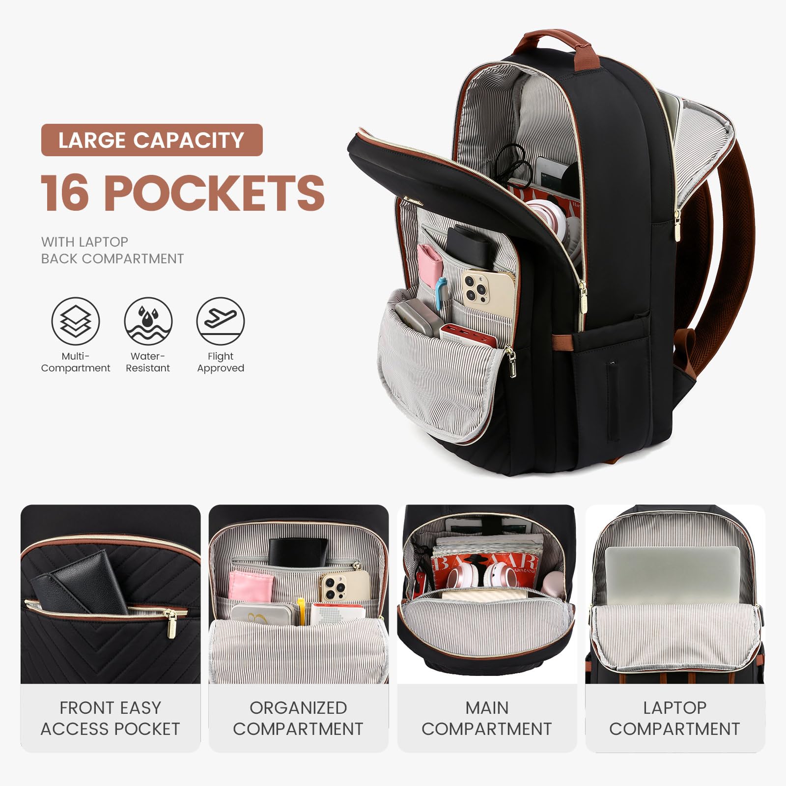 Chic Leather Laptop Backpack for Women - LoveVook - Backpack Bags by Handbags Specialist Headquarter | Available at Handbags Specialist Headquarter