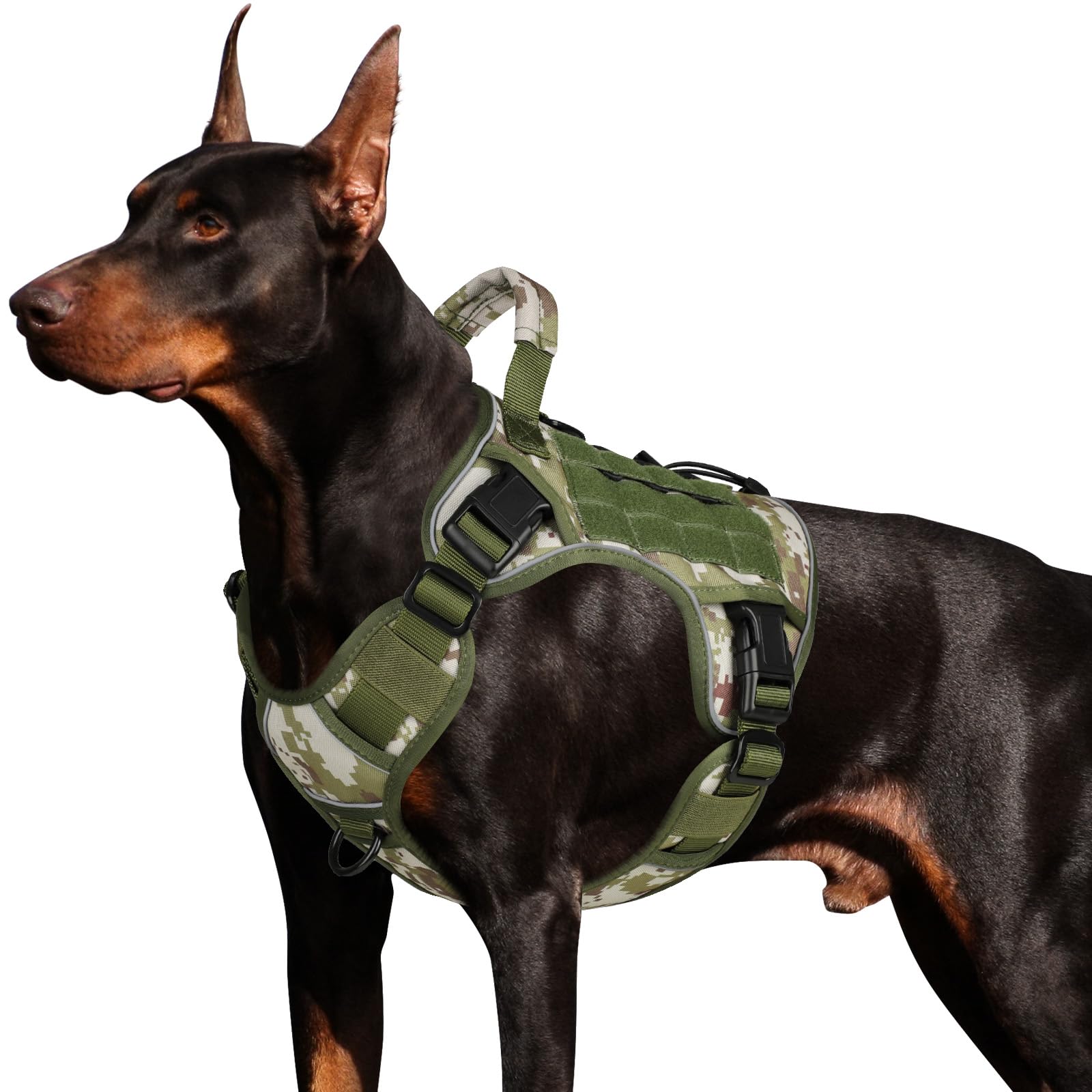 GuardianGrip Tactical Dog Vest - Large, Reflective, Green -  by Handbags Specialist Headquarter | Available at Handbags Specialist Headquarter