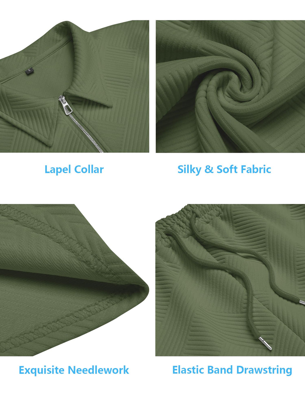 URRU Men's 2-Piece 3D Textured Polo & Shorts Set