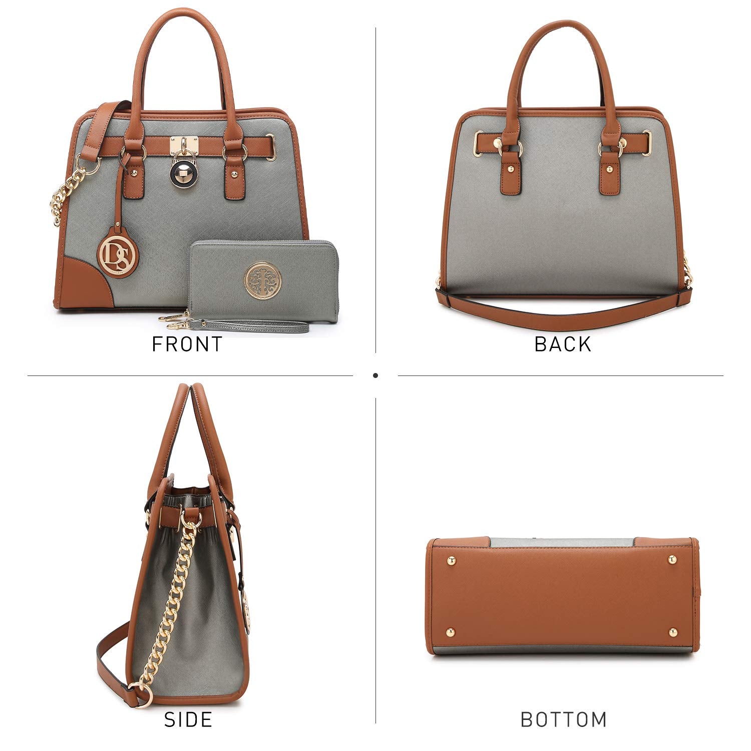 Dasein Women’s 2pcs Satchel & Shoulder Bag Set