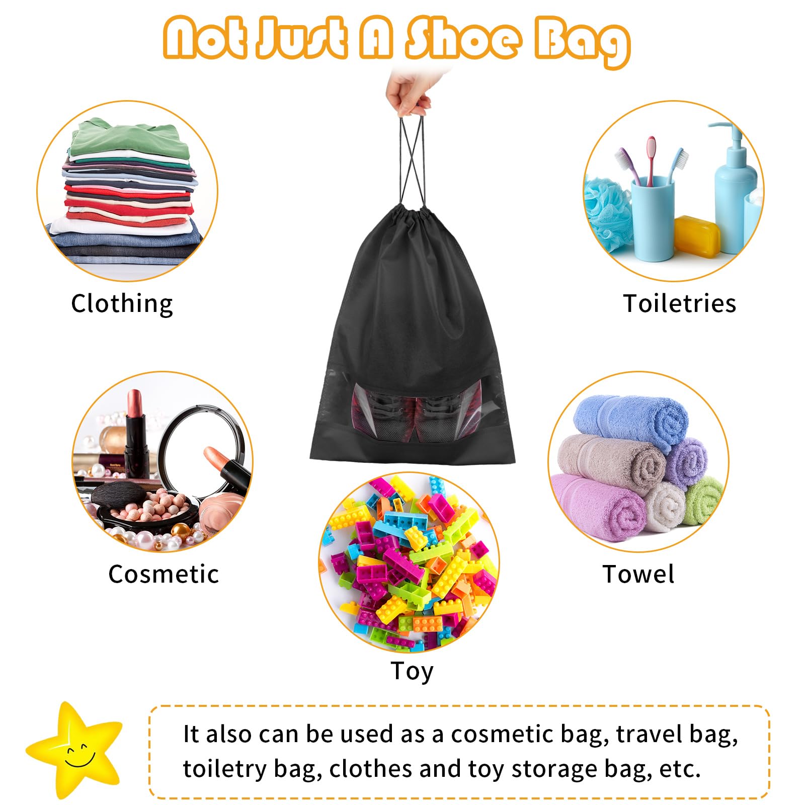 Travel Clear Shoe Bags - 5 Pack Waterproof Storage -  by Handbags Specialist Headquarter | Available at Handbags Specialist Headquarter